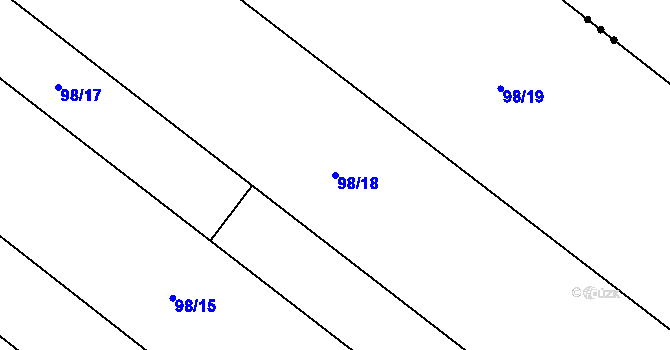 Parcela st. 98/18 v KÚ Věžky u Přerova, Katastrální mapa