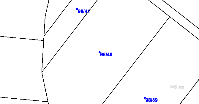 Parcela st. 98/40 v KÚ Věžky u Přerova, Katastrální mapa