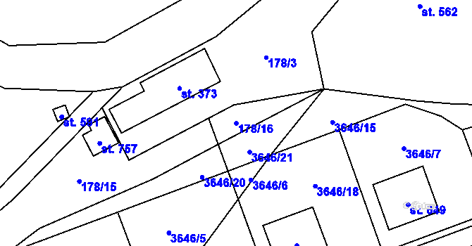 Parcela st. 178/16 v KÚ Bochov, Katastrální mapa