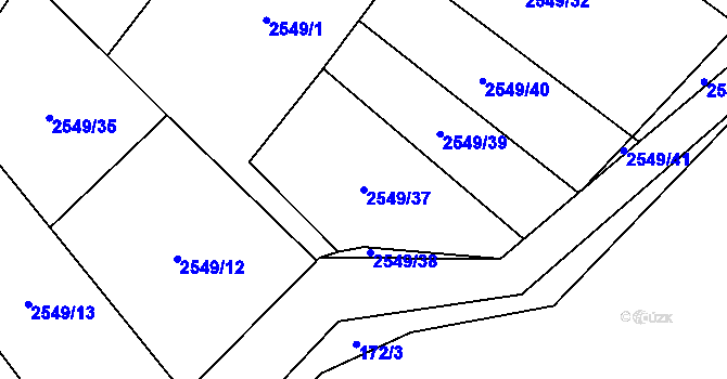 Parcela st. 2549/37 v KÚ Bochov, Katastrální mapa