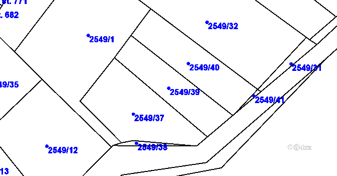 Parcela st. 2549/39 v KÚ Bochov, Katastrální mapa