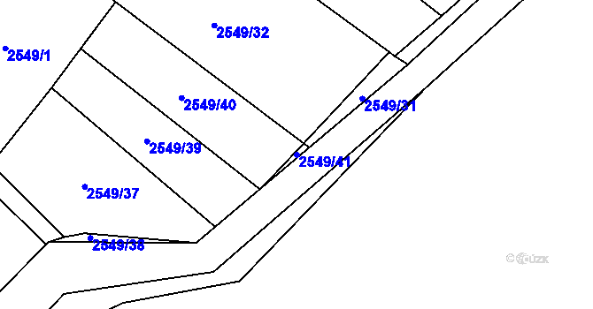 Parcela st. 2549/41 v KÚ Bochov, Katastrální mapa