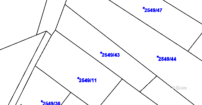 Parcela st. 2549/43 v KÚ Bochov, Katastrální mapa