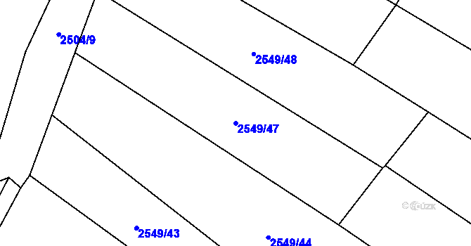 Parcela st. 2549/47 v KÚ Bochov, Katastrální mapa