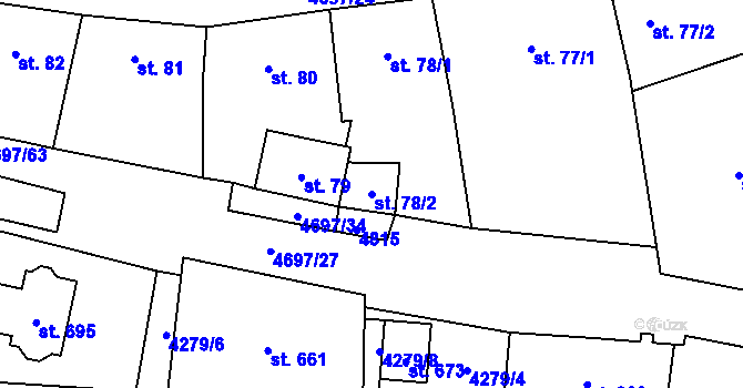 Parcela st. 78/2 v KÚ Bochov, Katastrální mapa