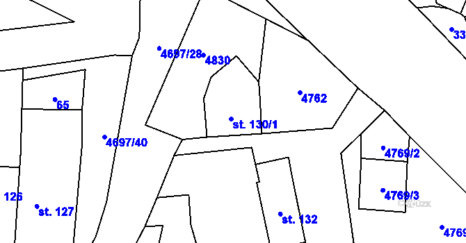 Parcela st. 130/1 v KÚ Bochov, Katastrální mapa