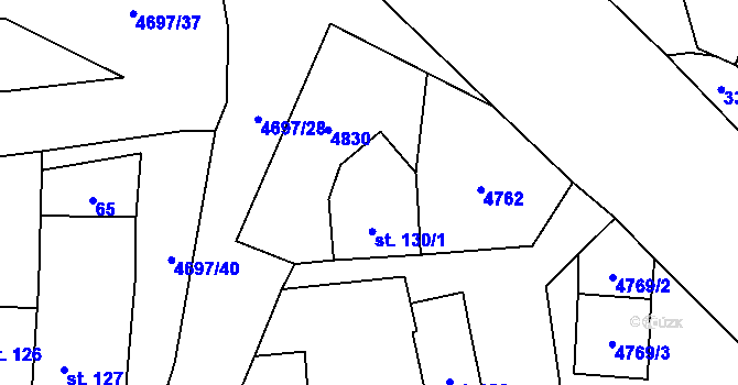 Parcela st. 130/4 v KÚ Bochov, Katastrální mapa