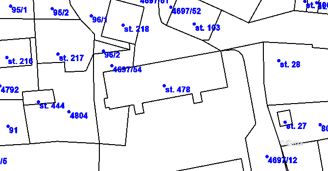 Parcela st. 478 v KÚ Bochov, Katastrální mapa