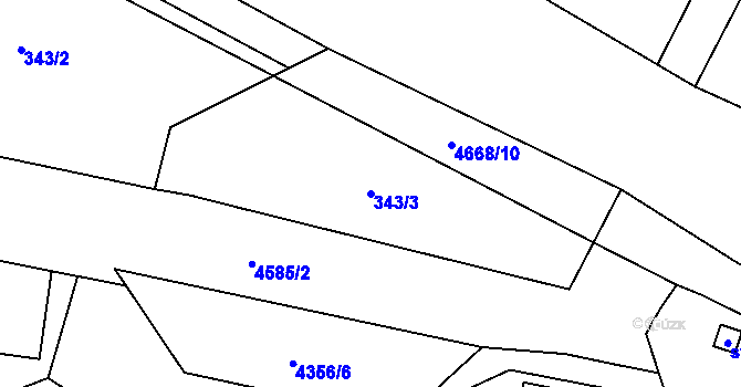 Parcela st. 343/3 v KÚ Bochov, Katastrální mapa