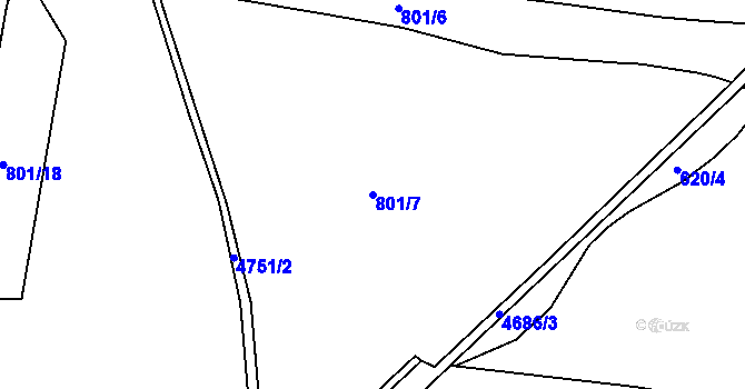 Parcela st. 801/7 v KÚ Bochov, Katastrální mapa