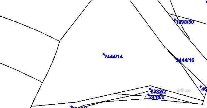 Parcela st. 2444/14 v KÚ Bochov, Katastrální mapa