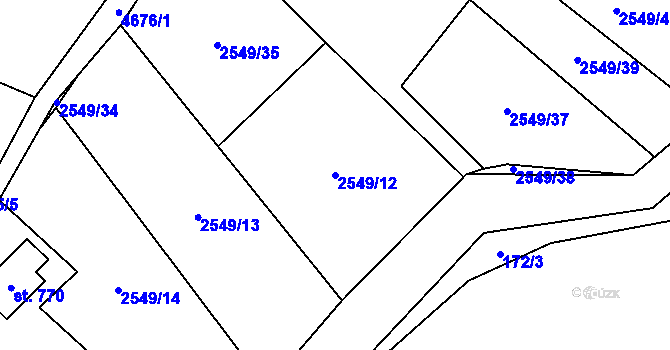 Parcela st. 2549/12 v KÚ Bochov, Katastrální mapa