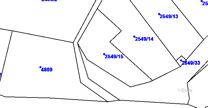 Parcela st. 2549/15 v KÚ Bochov, Katastrální mapa