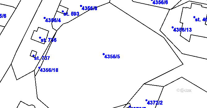 Parcela st. 4356/5 v KÚ Bochov, Katastrální mapa