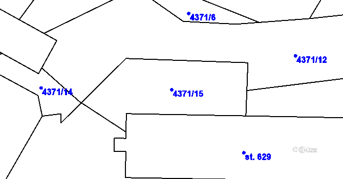 Parcela st. 4371/15 v KÚ Bochov, Katastrální mapa