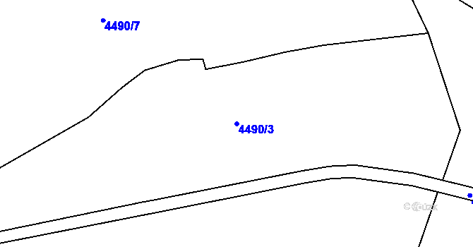 Parcela st. 4490/3 v KÚ Bochov, Katastrální mapa