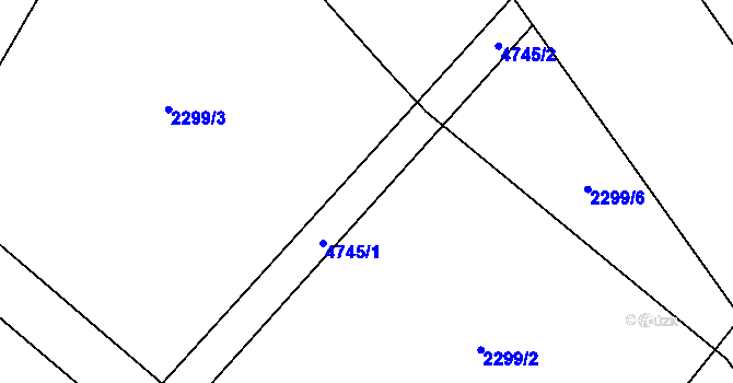 Parcela st. 4745 v KÚ Bochov, Katastrální mapa