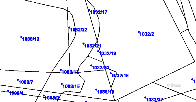 Parcela st. 1032/19 v KÚ Bochov, Katastrální mapa