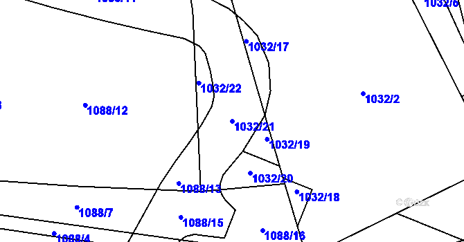 Parcela st. 1032/21 v KÚ Bochov, Katastrální mapa