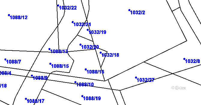 Parcela st. 1032/18 v KÚ Bochov, Katastrální mapa