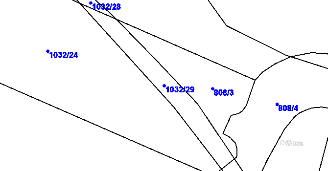 Parcela st. 1032/29 v KÚ Bochov, Katastrální mapa