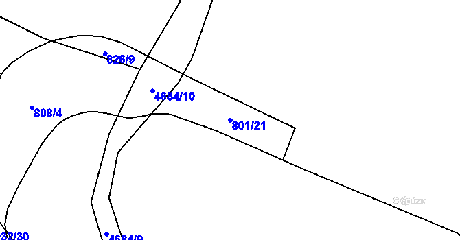 Parcela st. 801/21 v KÚ Bochov, Katastrální mapa