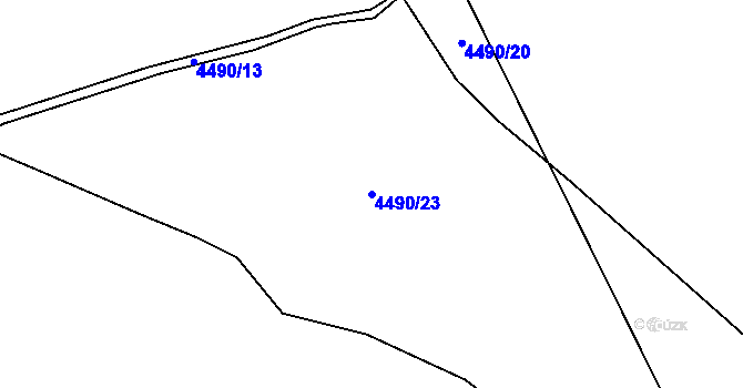 Parcela st. 4490/23 v KÚ Bochov, Katastrální mapa