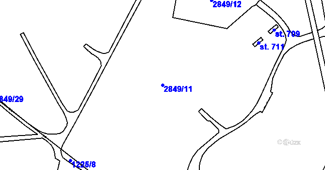 Parcela st. 2849/11 v KÚ Bochov, Katastrální mapa