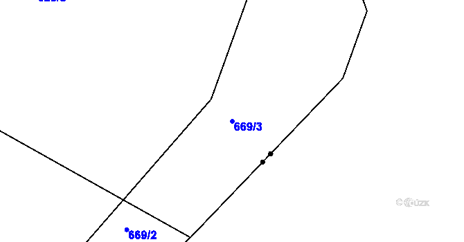 Parcela st. 669/3 v KÚ Sovolusky u Bochova, Katastrální mapa