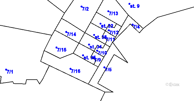 Parcela st. 7/10 v KÚ Sovolusky u Bochova, Katastrální mapa