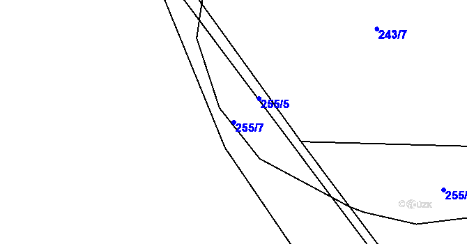 Parcela st. 255/7 v KÚ Teleč, Katastrální mapa