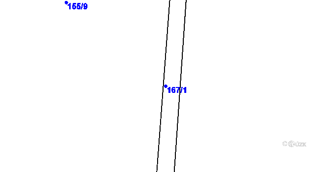 Parcela st. 167/1 v KÚ Teleč, Katastrální mapa