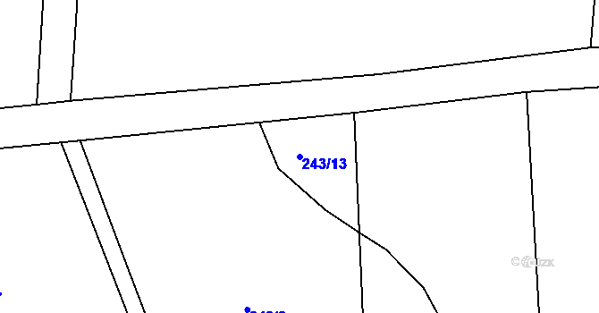 Parcela st. 243/13 v KÚ Teleč, Katastrální mapa