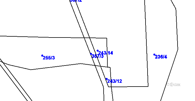 Parcela st. 243/14 v KÚ Teleč, Katastrální mapa
