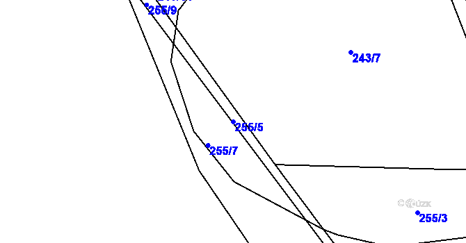 Parcela st. 255/5 v KÚ Teleč, Katastrální mapa