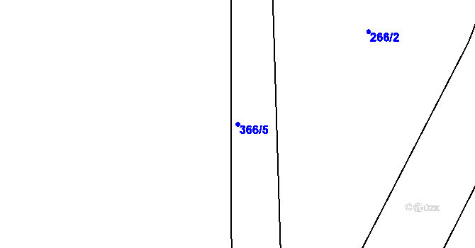 Parcela st. 366/5 v KÚ Teleč, Katastrální mapa