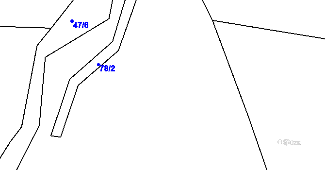 Parcela st. 47/2 v KÚ Batouchovice, Katastrální mapa