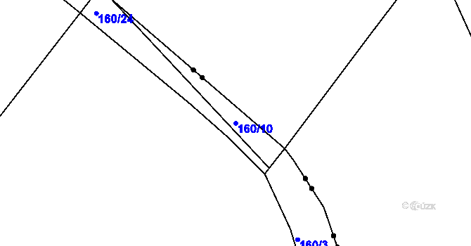 Parcela st. 160/10 v KÚ Batouchovice, Katastrální mapa