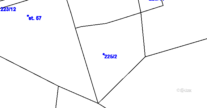 Parcela st. 225/2 v KÚ Bochovice, Katastrální mapa