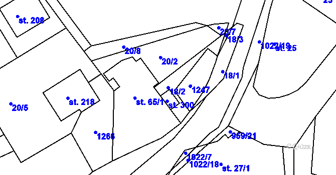 Parcela st. 18/2 v KÚ Bojanov, Katastrální mapa