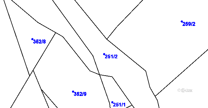 Parcela st. 251/2 v KÚ Bojanov, Katastrální mapa