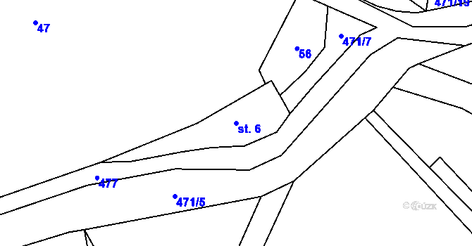Parcela st. 6 v KÚ Bojanovice, Katastrální mapa