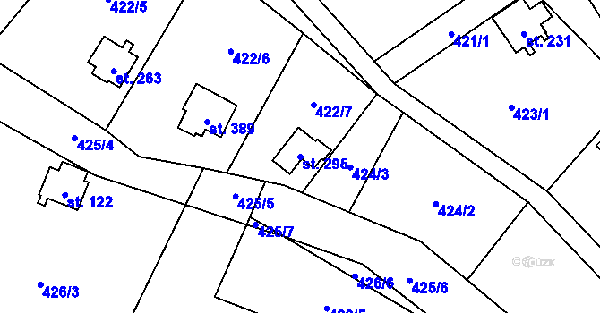 Parcela st. 295 v KÚ Bojanovice, Katastrální mapa