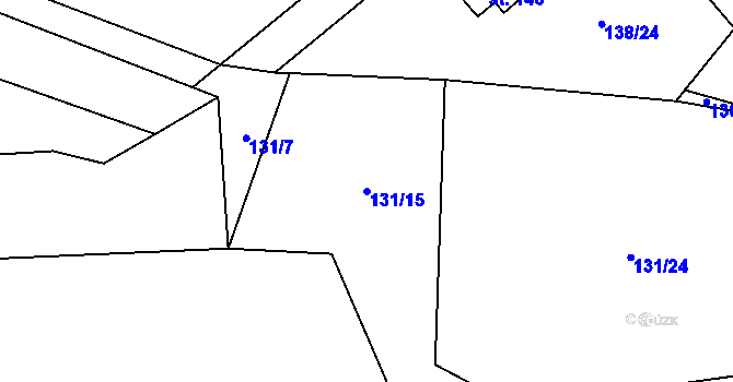 Parcela st. 131/15 v KÚ Bojanovice, Katastrální mapa