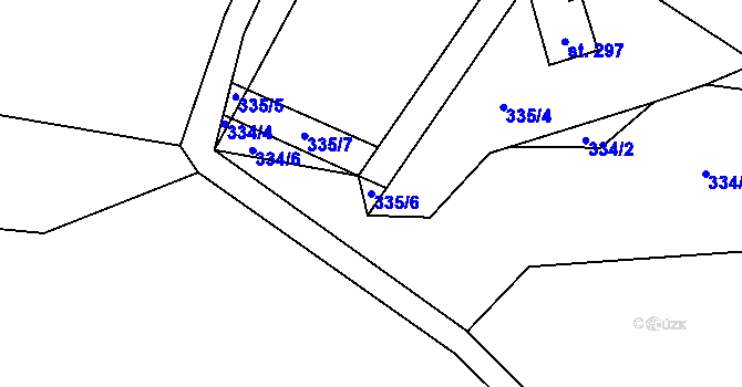 Parcela st. 335/6 v KÚ Bojanovice, Katastrální mapa