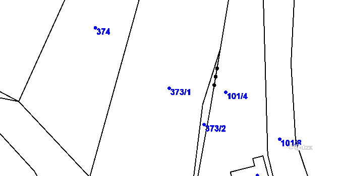 Parcela st. 373/1 v KÚ Bojanovice, Katastrální mapa