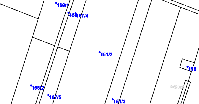 Parcela st. 151/2 v KÚ Bojanovice u Znojma, Katastrální mapa
