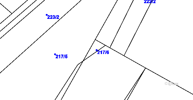 Parcela st. 217/6 v KÚ Bojanovice u Znojma, Katastrální mapa