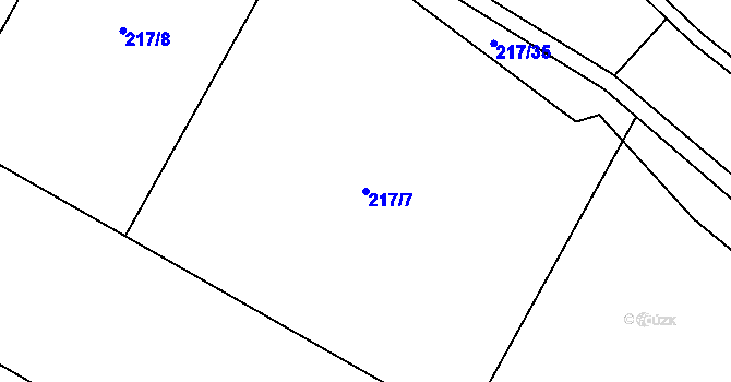 Parcela st. 217/7 v KÚ Bojanovice u Znojma, Katastrální mapa