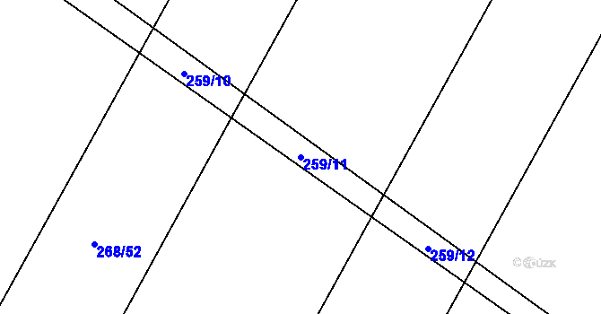 Parcela st. 259/11 v KÚ Bojanovice u Znojma, Katastrální mapa
